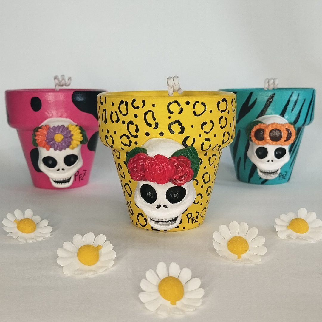 Maceta Vela 7cm Calavera Animal Print Vaca