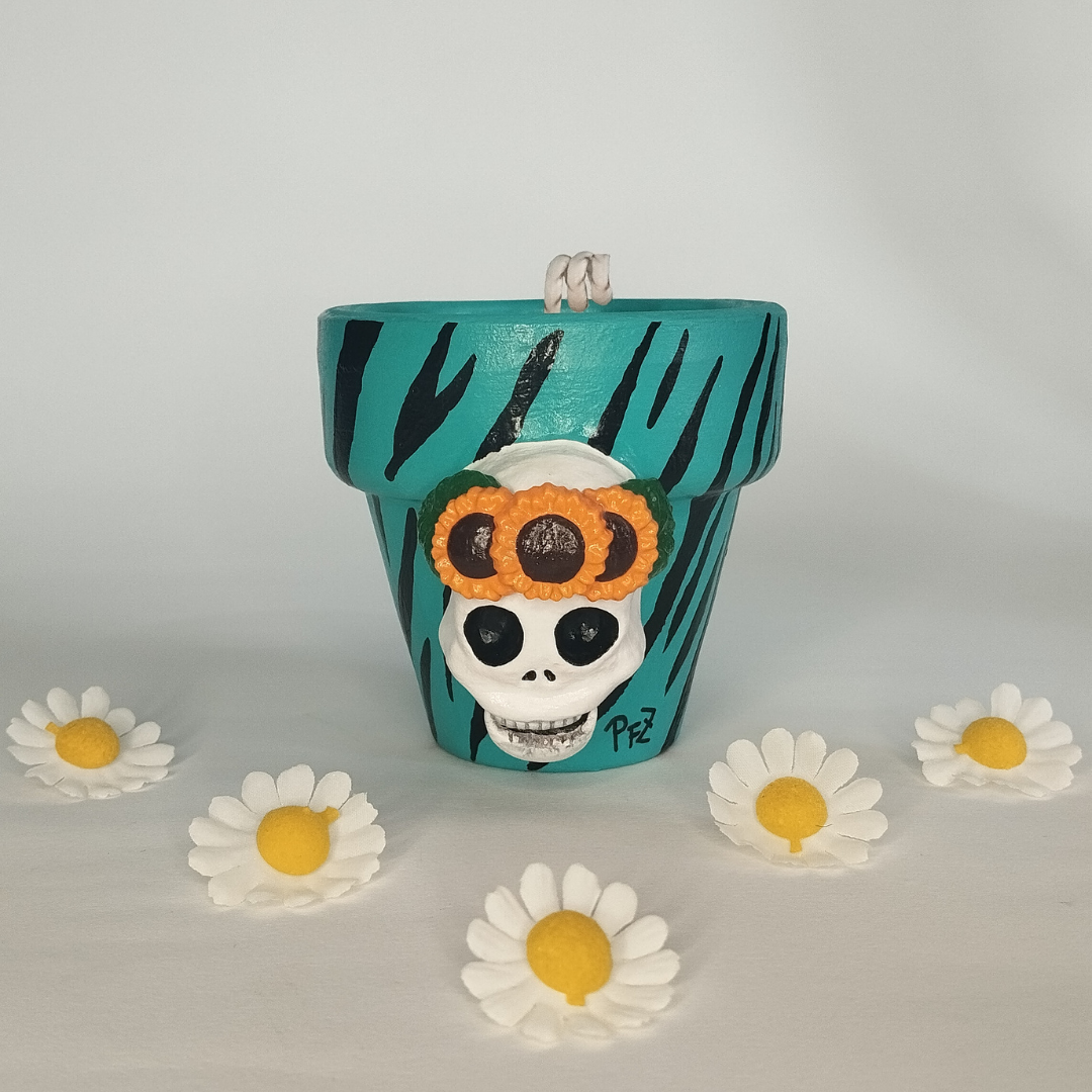 Maceta Vela 7cm Calavera Animal Print Cebra