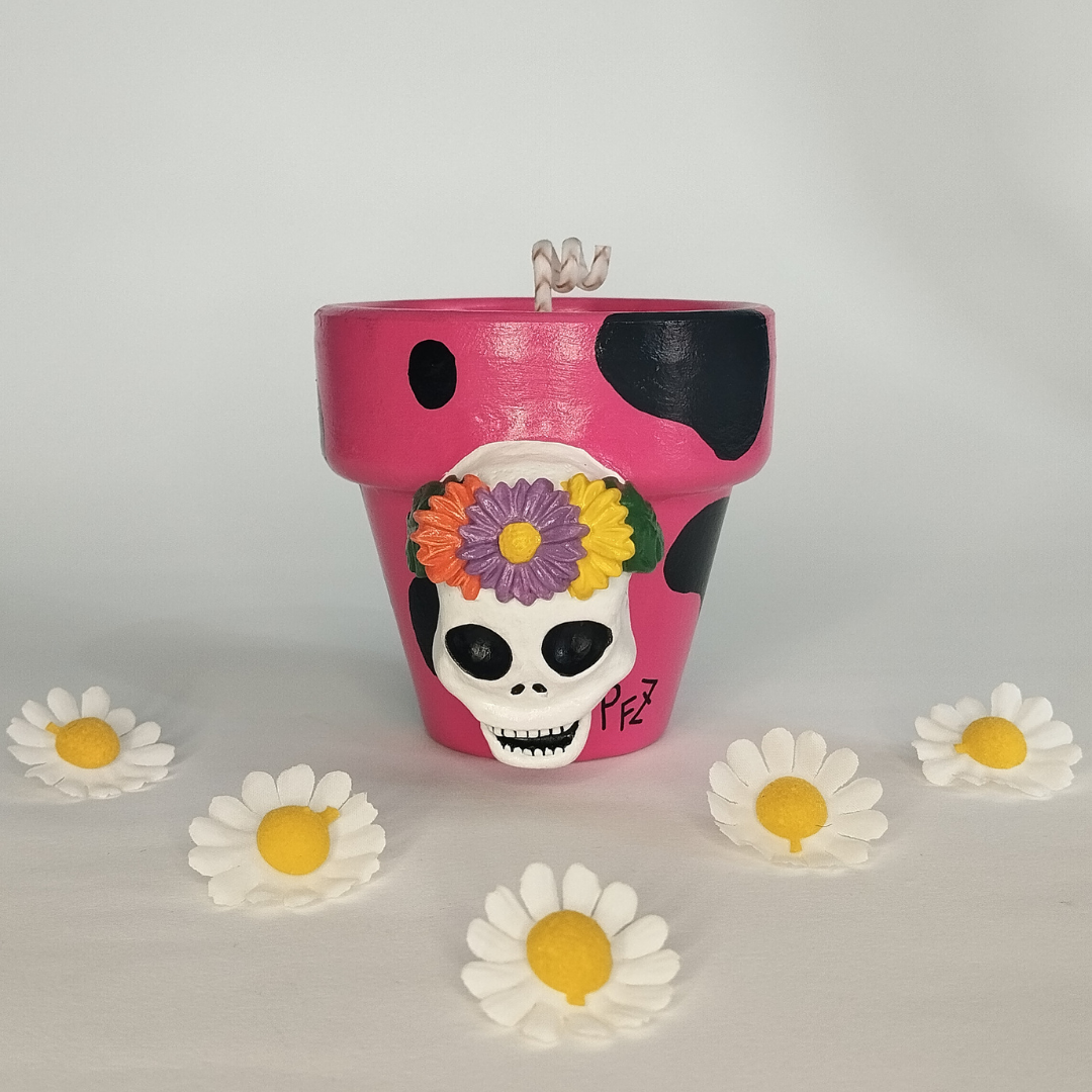 Maceta Vela 7cm Calavera Animal Print Vaca
